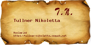 Tullner Nikoletta névjegykártya